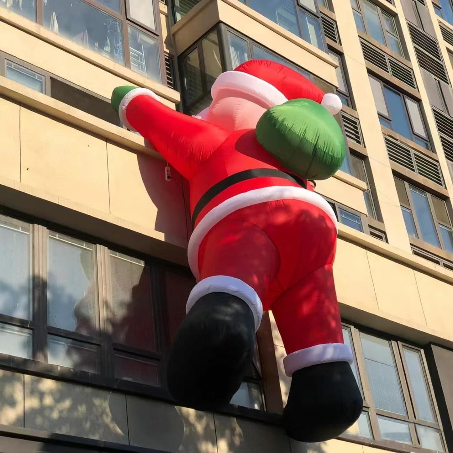 26FT Climbing Inflatable Santa Claus with LED Lights – Lighted Christmas Blow Up Yard Decoration for Outdoor Roof, Chimney, Lawn & Holiday Party Display